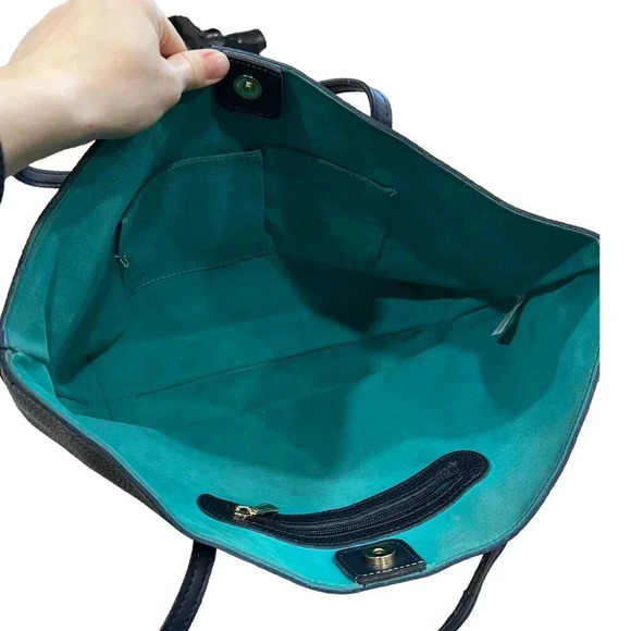 Laura Ashley Navy Pebble Large Tote - Picture 4 of 6